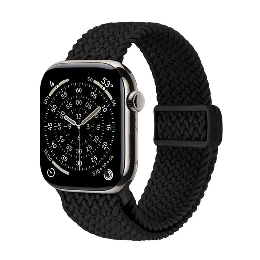 Crong Wave Band - Pinta apyrankė, skirta Apple Watch 44/45/46/49 mm (juoda)