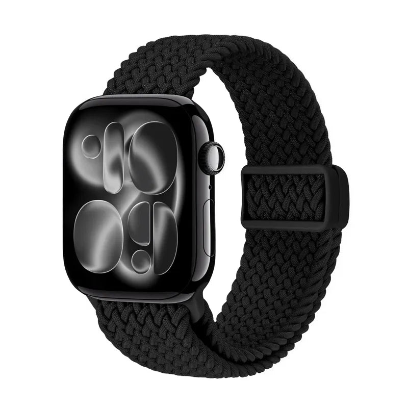 Crong Wave Band – Pintas dirželis Apple Watch 38/40/41/42 mm laikrodžiams (juodas)