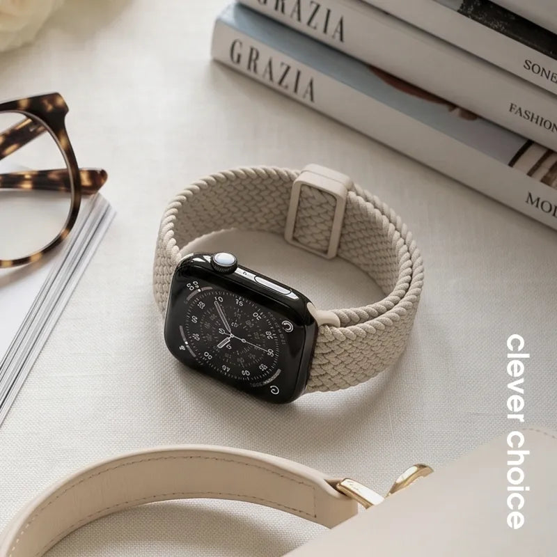 Crong Wave Band - Pintas dirželis "Apple Watch" 38/40/41/42 mm (smėlio spalvos)