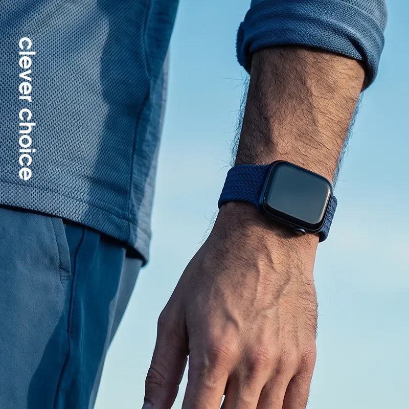 Crong Wave Band - Pintas dirželis Apple Watch 38/40/41/42 mm (tamsiai mėlynas)