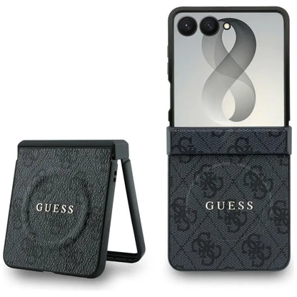 Dėklas Guess 4G Classic MagSafe, skirtas Samsung Galaxy Z Flip 8 (juodas)