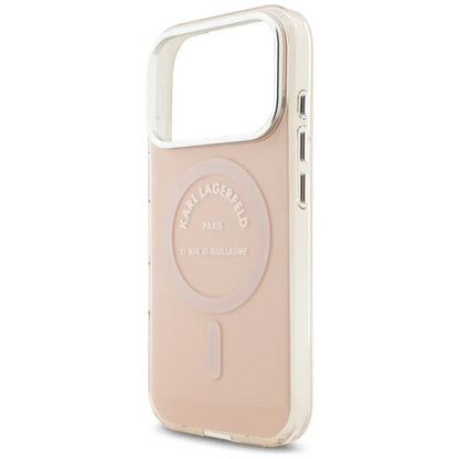 Dėklas iPhone 17 Pro (rožinis) IML Karl RSG Logo MagSafe - Karl Lagerfeld