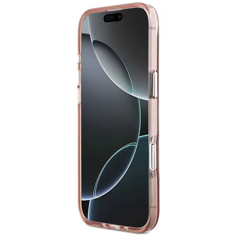 Dėklas iPhone Air (rožinis) su Karl Lagerfeld IML Choupette pieštuku ir MagSafe logotipu