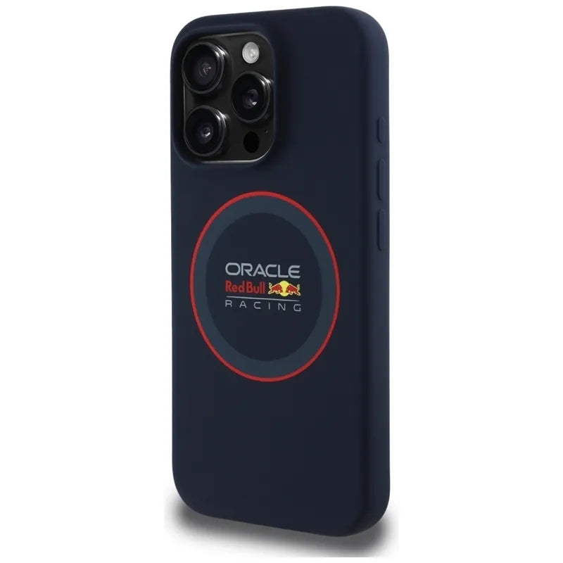 Dėklas Red Bull Silicone Red Ring MagSafe, skirtas iPhone 16 Pro Max (tamsiai mėlynas)