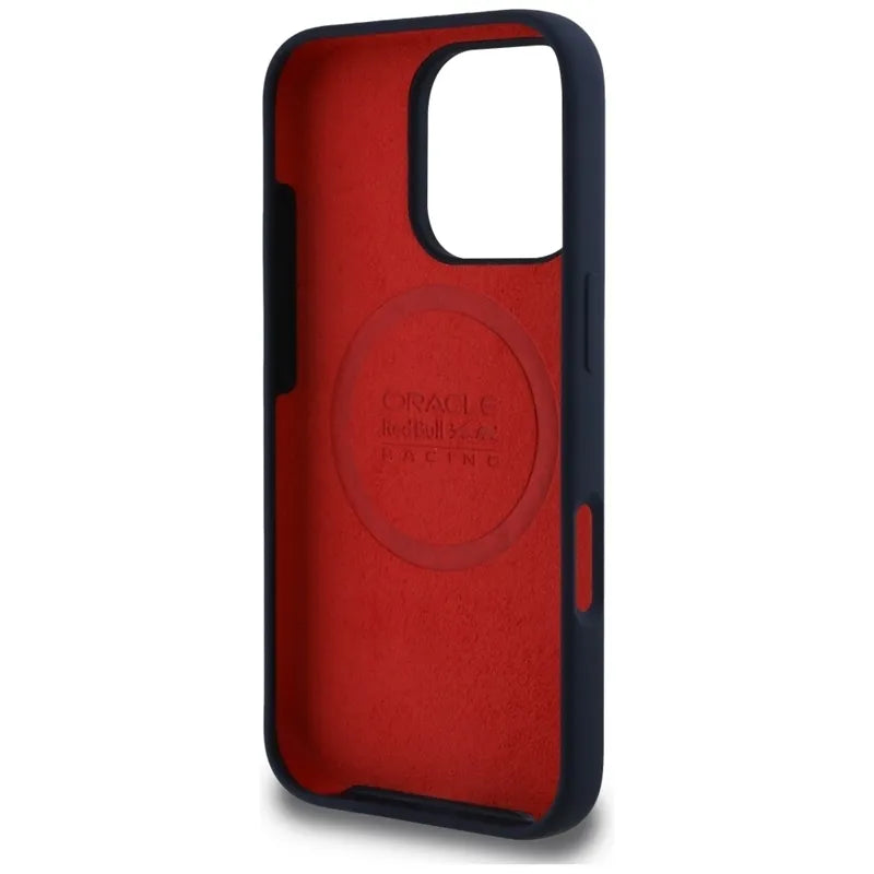 Dėklas Red Bull Silicone Red Ring MagSafe, skirtas iPhone 16 Pro Max (tamsiai mėlynas)