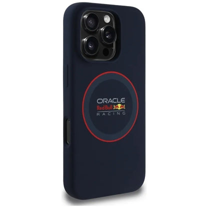 Dėklas Red Bull Silicone Red Ring MagSafe, skirtas iPhone 16 Pro Max (tamsiai mėlynas)