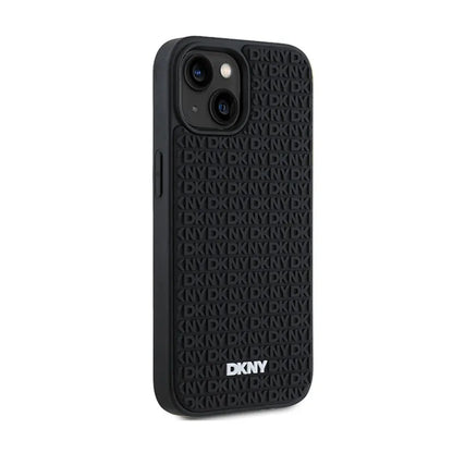 DKNY 3D guminio kartotinio rašto dėklas, skirtas „iPhone 15“ / 14 / 13 (juodas)