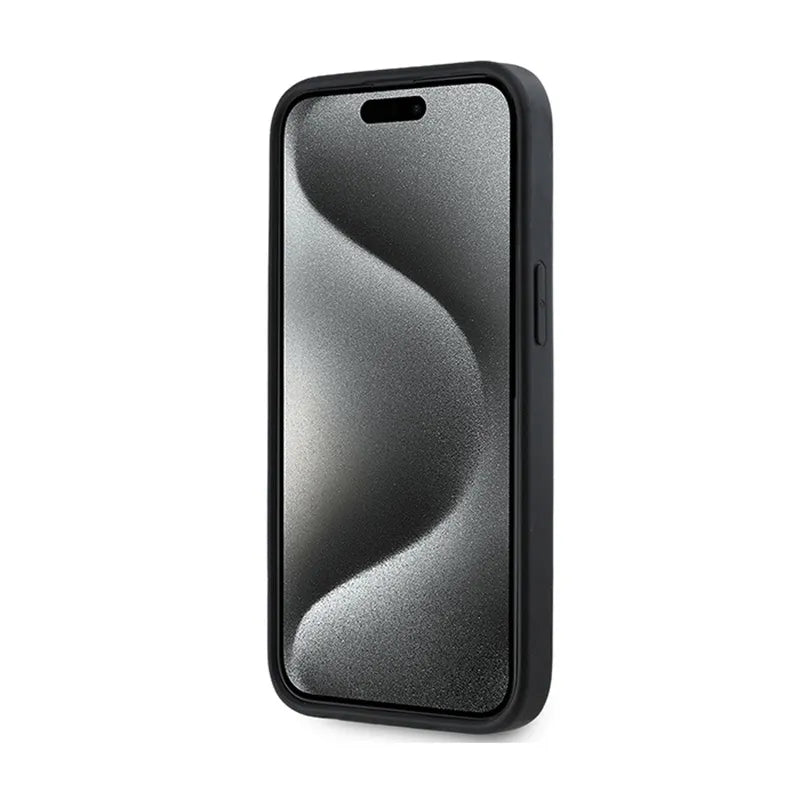 DKNY 3D guminio kartotinio rašto dėklas, skirtas „iPhone 15“ / 14 / 13 (juodas)