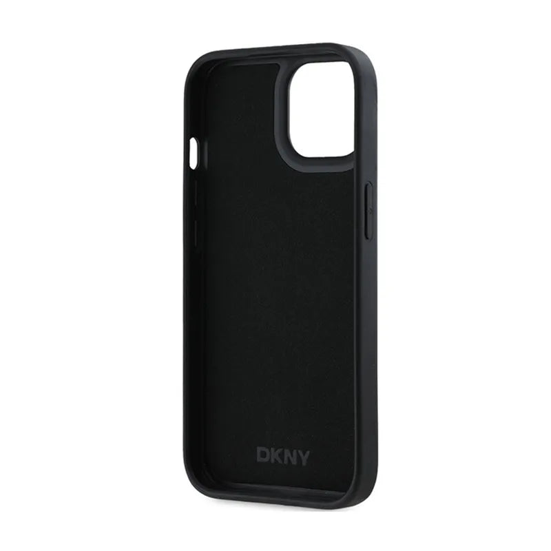 DKNY 3D Guminis Pasikartojantis Raštas - Dėklas iPhone 15 Plus (Juodas)