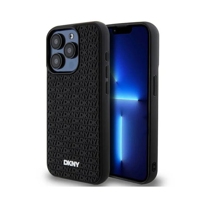 DKNY 3D guminis pasikartojantis raštas – dėklas, skirtas iPhone 15 Pro Max (juodas)