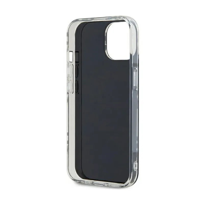 "DKNY IML Checkered Mono Pattern" dėklas iPhone 15 Plus / 14 Plus (juodas)