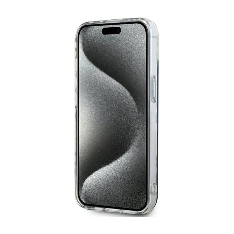 "DKNY IML Checkered Mono Pattern" dėklas iPhone 15 Plus / 14 Plus (juodas)