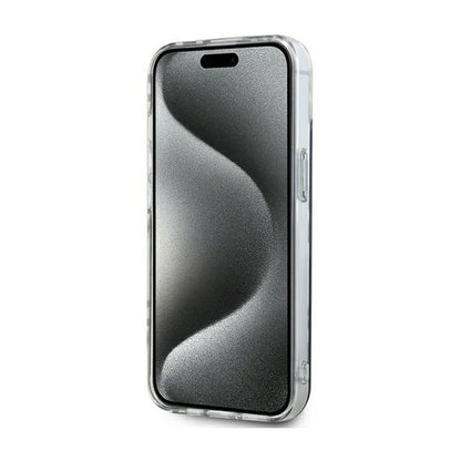 "DKNY IML Checkered Mono Pattern" dėklas iPhone 15 Plus / 14 Plus (juodas)