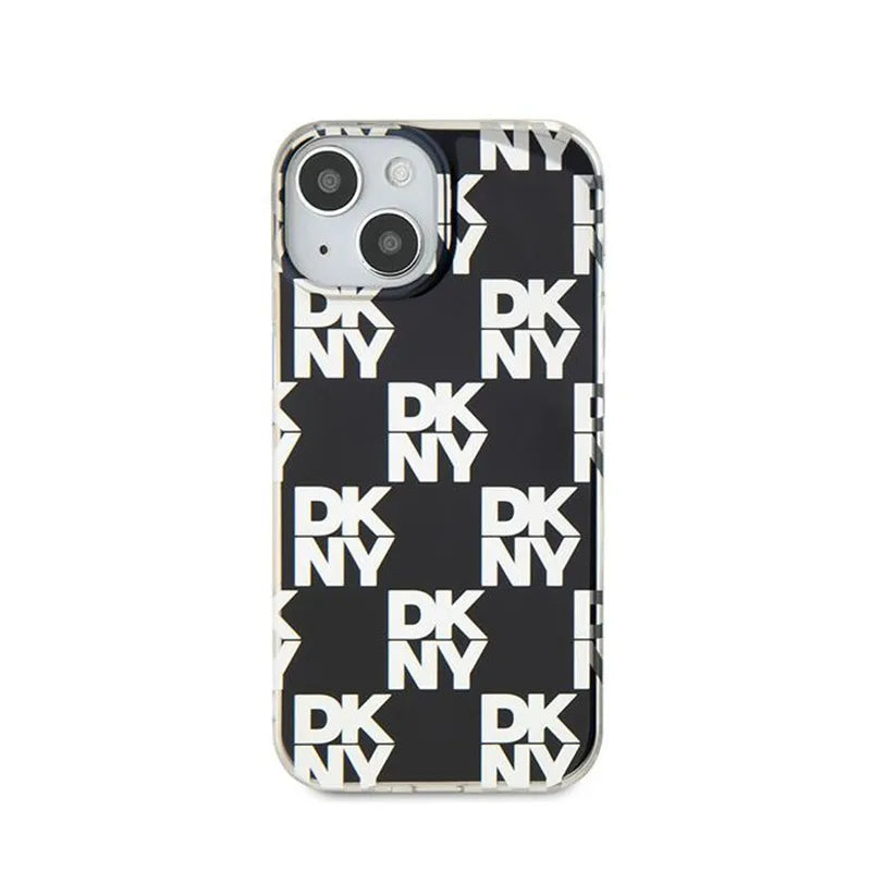 DKNY IML languoti, vienspalviai raštai – „iPhone 15“ / „14“ / „13“ dėklas (juodas)