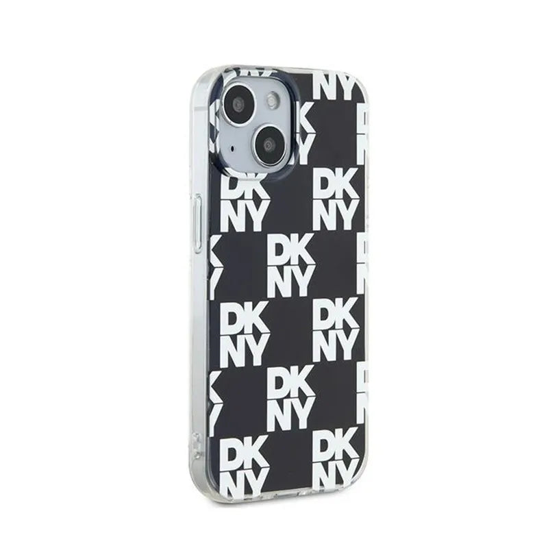 DKNY IML languoti, vienspalviai raštai – „iPhone 15“ / „14“ / „13“ dėklas (juodas)