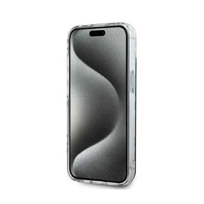 DKNY IML languoti, vienspalviai raštai – „iPhone 15“ / „14“ / „13“ dėklas (juodas)