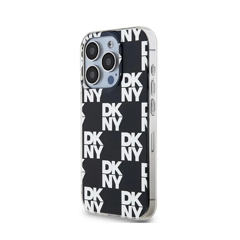 DKNY IML languoto vienspalvio rašto dėklas, skirtas iPhone 15 Pro Max (Juoda)