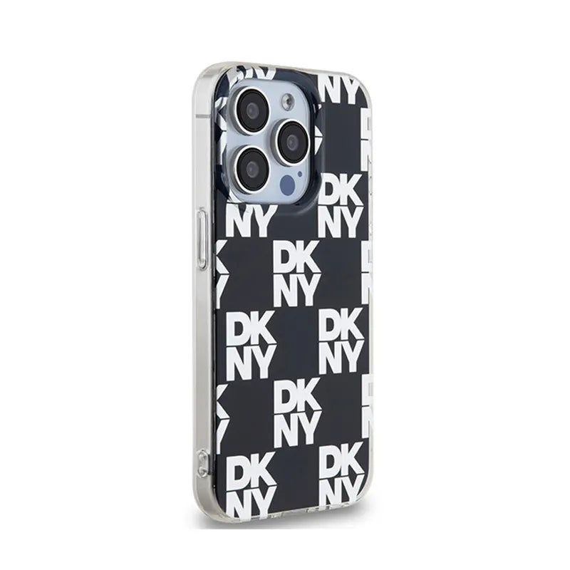 DKNY IML languoto vienspalvio rašto dėklas, skirtas iPhone 15 Pro Max (Juoda)