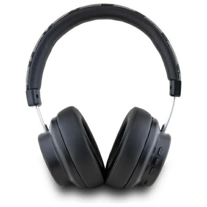 DKNY languota raštas - belaidės ant ausų dedamos „Bluetooth“ ausinės V5.3 (juodos)
