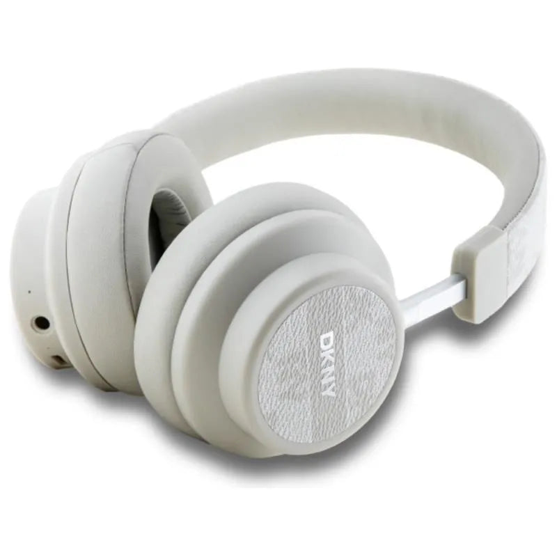 DKNY languotaus rašto belaidės per ausis uždedamos „Bluetooth“ ausinės V5.3 (perlo)