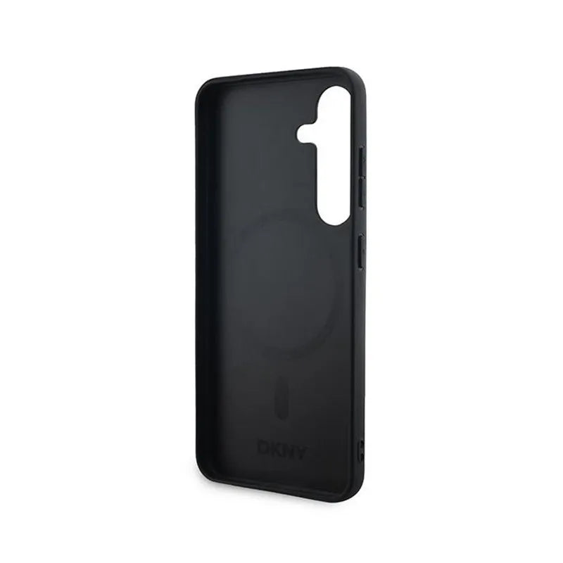 DKNY Leather Checkered Mono Pattern MagSafe – Dėklas Samsung Galaxy S24 (juodas)