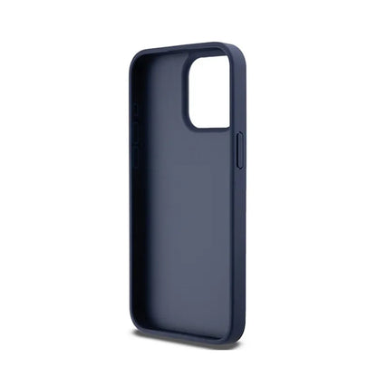 DKNY Leather Mono Stripe & Metal Logo – dėklas, skirtas iPhone 15 Pro Max (mėlynas)