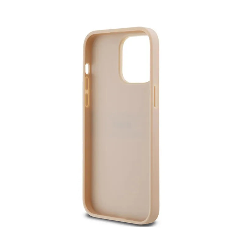 DKNY Leather Mono Stripe & Metal Logo – „iPhone 14 Pro“ dėklas (rožinis)