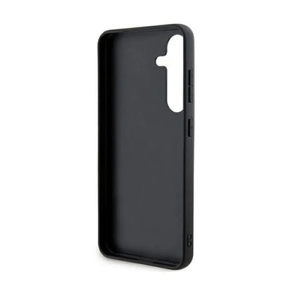 DKNY Leather Mono Stripe & Metal Logo - „Samsung Galaxy S24+“ dėklas (juodas)