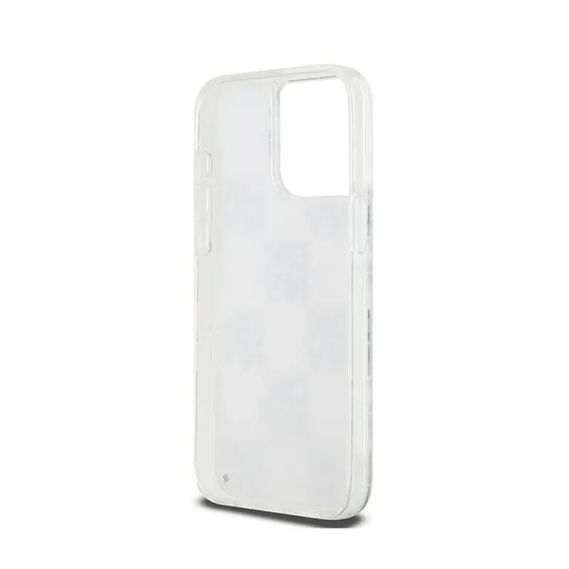 DKNY Liquid Glitter Multilogo – dėklas iPhone 15 Pro Max (baltas)