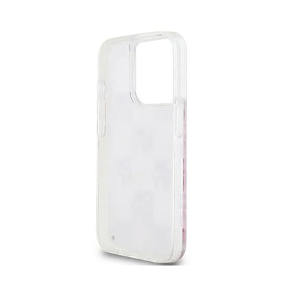 DKNY Liquid Glitter Multilogo – dėklas iPhone 15 Pro (rožinis)