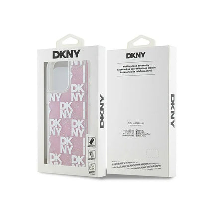 DKNY Liquid Glitter Multilogo – dėklas skirtas „iPhone 15 Pro Max“ (rožinis)