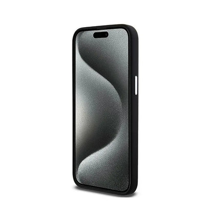 DKNY Liquid Silicone Small Metal Logo MagSafe – dėklas iPhone 15 Pro Max (juodas)