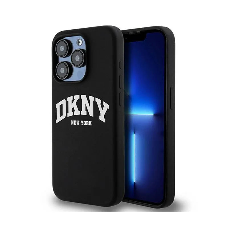 DKNY Liquid Silicone White su spausdintu logotipu MagSafe - dėklas skirtas iPhone 14 Pro (juodas)