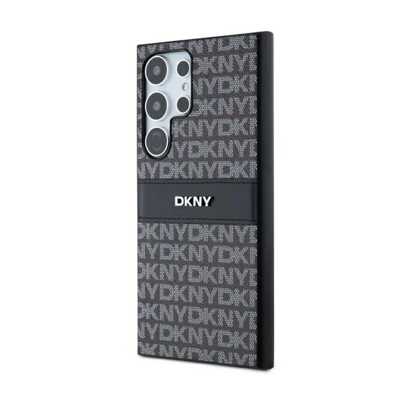 DKNY odininė „Mono Stripe“ ir metalinio logotipo – „Samsung Galaxy S24 Ultra“ dėklas (juodas)