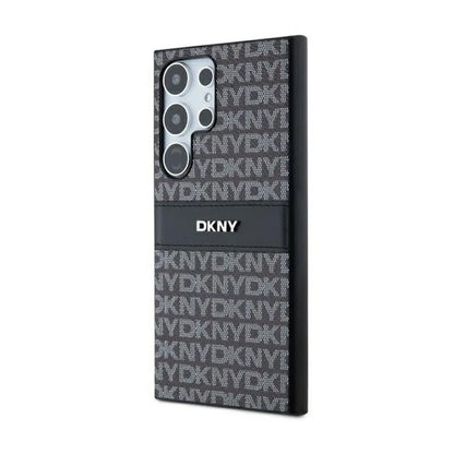 DKNY odininė „Mono Stripe“ ir metalinio logotipo – „Samsung Galaxy S24 Ultra“ dėklas (juodas)