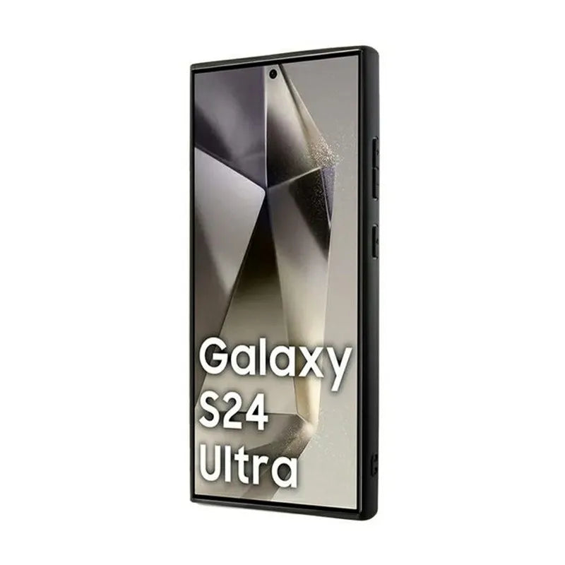 DKNY odininė „Mono Stripe“ ir metalinio logotipo – „Samsung Galaxy S24 Ultra“ dėklas (juodas)