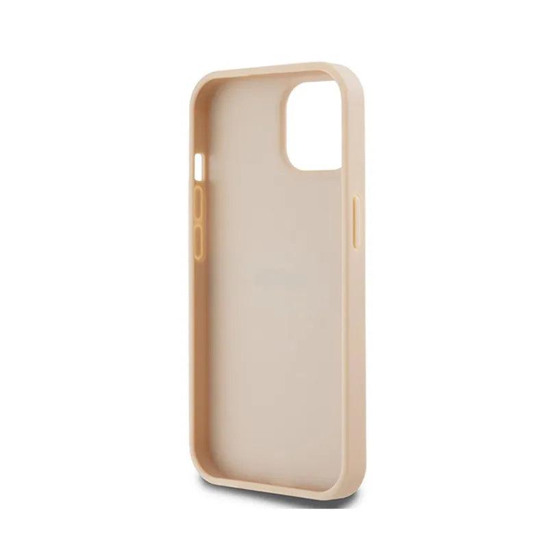 DKNY odinis dėklas „Mono Stripe & Metal Logo“, skirtas „iPhone 15 / 14 / 13“ (rožinis)