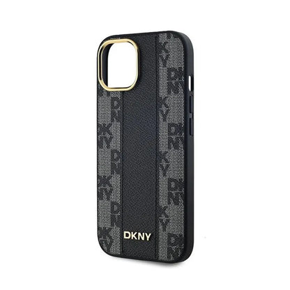 DKNY Odinis Dėklas su MagSafe, languotu vienspalviu raštu, skirtas iPhone 15 Plus / 14 Plus (Juodas)
