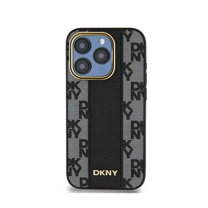 DKNY odinis languotas raštas MagSafe – dėklas, skirtas iPhone 15 Pro (juodas)