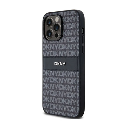 DKNY odinis „Mono Stripe & Metal Logo“ – „iPhone 14 Pro“ dėklas (juodas)