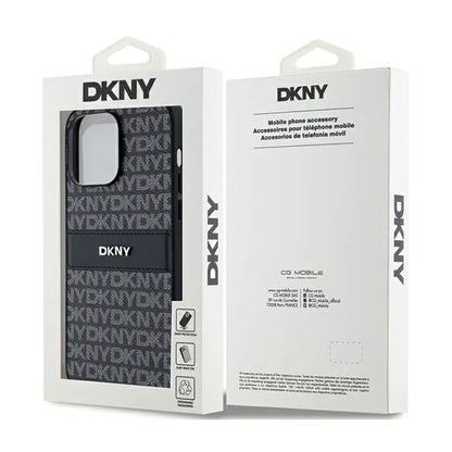 DKNY odinis „Mono Stripe & Metal Logo“ – „iPhone 14 Pro“ dėklas (juodas)