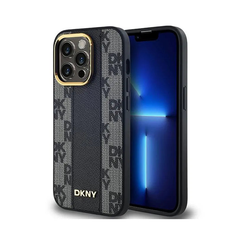 DKNY odos dėžutės rašto mono raštas MagSafe – dėklas, skirtas iPhone 14 Pro Max (juodas)