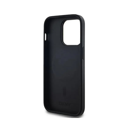 DKNY odos dėžutės rašto mono raštas MagSafe – dėklas, skirtas iPhone 14 Pro Max (juodas)