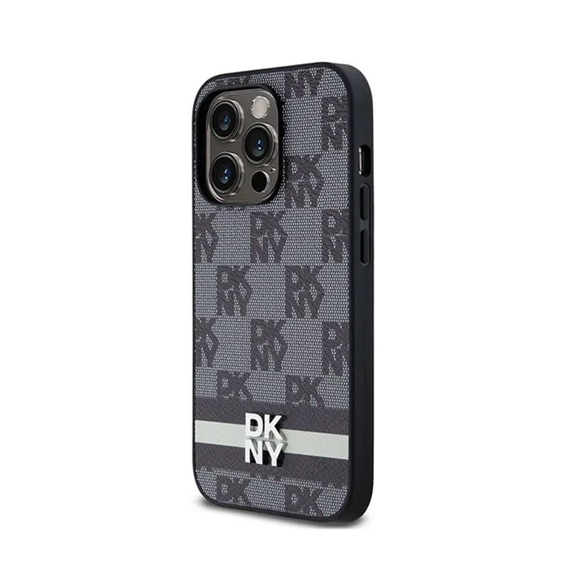 DKNY odos languotas vienspalvis raštas ir spausdintos juostelės – „iPhone 14 Pro“ dėklas (juodas)