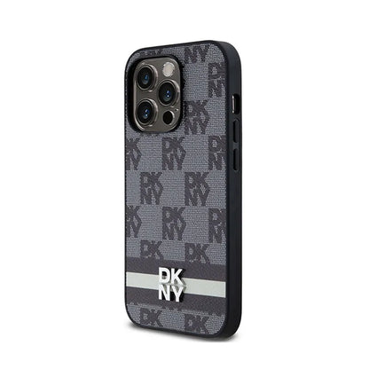 DKNY odos languotas vienspalvis raštas ir spausdintos juostelės – „iPhone 14 Pro“ dėklas (juodas)