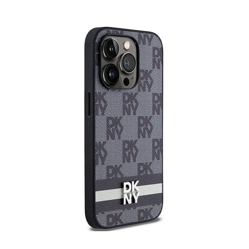 DKNY odos languotas vienspalvis raštas ir spausdintos juostelės – „iPhone 14 Pro“ dėklas (juodas)