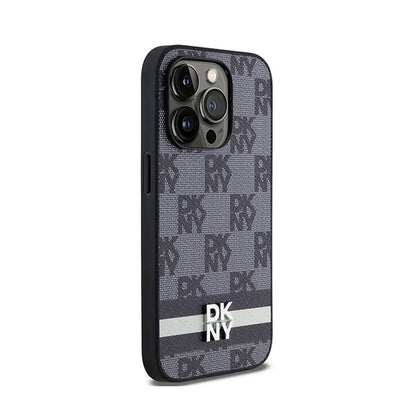 DKNY odos languotas vienspalvis raštas ir spausdintos juostelės – „iPhone 14 Pro“ dėklas (juodas)
