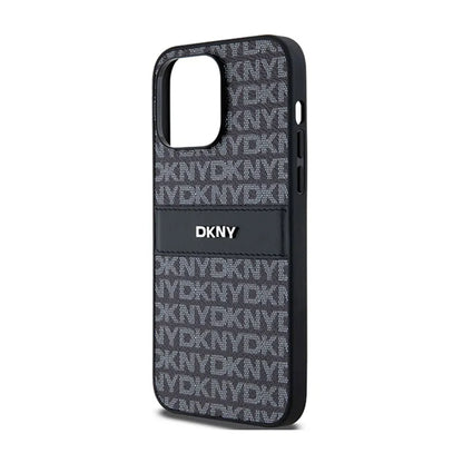DKNY odos mono juostelės ir metalo logotipas – „iPhone 14 Pro Max“ dėklas (juodas)