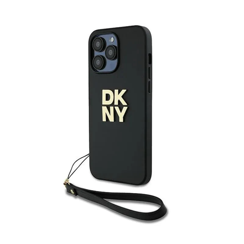DKNY riešo dirželis su logotipu – dėklas iPhone 14 Pro Max (juodas)