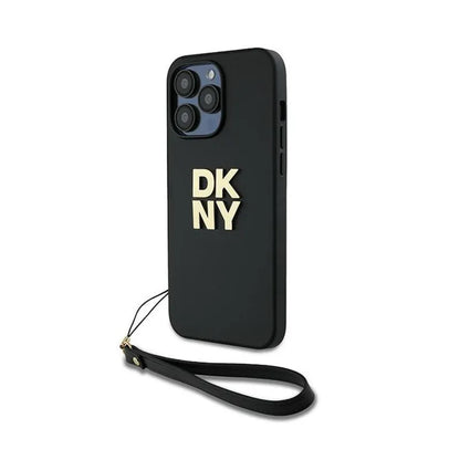 DKNY riešo dirželis su logotipu – dėklas iPhone 14 Pro Max (juodas)